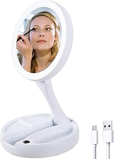 [Improved] Foldable Light up Makeup Mirror, Double side Missing 10x/1x, 5.9 -inch LED courtesy mirror for the trip and the house (1).. DIAYTAR NIGERIA: Making online retail accessible to all with affordable nationwide shipping.