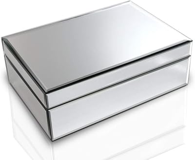 Beautiful Mirror Finish Mirror Box In Silver Glass Glass Glass Organizer High -end jewelry organizer Luxury Large Large Souvenir Box attractive jewelry box well done... Shop across categories at DIAYTAR NIGERIA with the confidence of prompt and budget-friendly delivery.