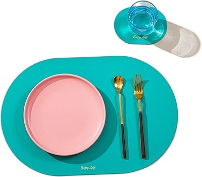 Dining table tablecloths Table sets in non -slip leather Table Kitchen Accessories Display Glass Glass Cup Cushion Table Sets For Kitchen Table (Color: Azure).. DIAYTAR NIGERIA: Where shopping is easy, prices are low, and delivery is just days away.