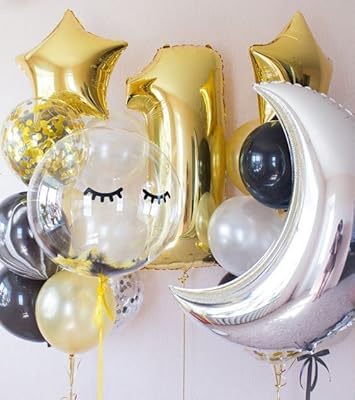 Lazybee 16 pieces set of Balloons Grand Number Golden 1 for decorations.. DIAYTAR NIGERIA: Bringing quality products to every Nigerian home at prices everyone can afford.