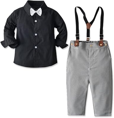 Set of clothes for young boys, long -sleeved suit, tie, shirts, straps and pants.. DIAYTAR NIGERIA: Where quality meets affordability, with thousands of products delivered in less than 8 days.