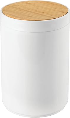 Plastic MDESIGN INCASSABLE ROUND BOUT PLASTIC WITH BAMBOU PIVORCED COUP, FOR BATHING, KITCHEN AND HOME Office - 1.3 Gallon/5 L - Natural/White Bamboo.. DIAYTAR NIGERIA connects you with thousands of products at competitive prices, delivered within a week.