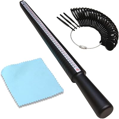 Set of British bandier measurement tools with ring mandrels, British, American and European sizes, black band - 1 polishing cloth.. DIAYTAR NIGERIA brings online shopping to every Nigerian with affordable prices and reliable shipping.