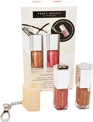 Fenty Beauty by Rihanna Lil Gloss Bombs Mini lips + keychain, 3 pieces.. Shop smart, shop DIAYTAR — Nigeria’s trusted e-commerce site.