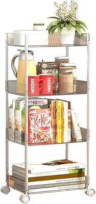 Fine isionin storage trolley on 4 levels with trolleys.. Shop with ease at DIAYTAR NIGERIA and enjoy our extensive product range delivered at affordable rates.