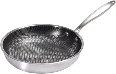 Stainless steel frying stove in stainless steel, omelet stove with honeycomb background, steak, egg, omelet, 28 cm steak stove.. Experience the ease of modern shopping with DIAYTAR NIGERIA's vast selection and quick delivery service.