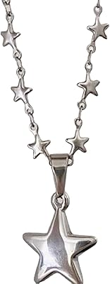 Star collar chain Grunge Y2K with pendant, alternative aesthetics, independent hip hop jewelry.. DIAYTAR NIGERIA delivers value, variety, and convenience with our nationwide 5-8 day shipping.