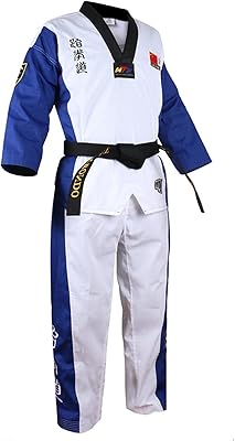 Taekwondo black clothing Professional adult Taekwondo Frog Fussines (Color: Blue, Size: XXS).. DIAYTAR NIGERIA provides endless shopping possibilities with affordable prices and prompt delivery service.