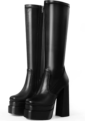 Haute Sovanio boots for women in leather PU extensible black with square end and side zipper.. Fast, affordable, and reliable — that’s the DIAYTAR Nigeria experience.