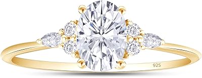 Engagement ring for women in gold 14 carats on sterling silver and diamond Moissanite in 14 carat gold on sterling silver (G-H color, purity vvs1, 1.00 carat).. DIAYTAR NIGERIA: Nigeria's answer to affordable online shopping with reliable 5-8 day delivery guarantee.
