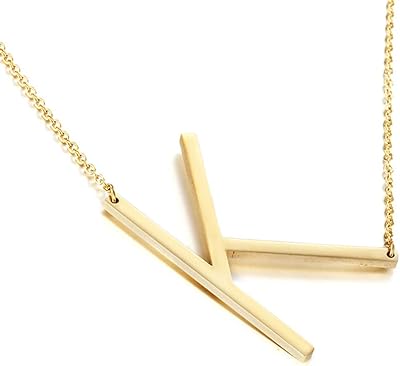 Momol Initial lateral necklace in 18 -carat gold stainless stainless stainlessness with large uppercase letter collar with name and unique letter for women, metal.. Experience the joy of discovery with DIAYTAR NIGERIA's vast catalog and nationwide affordable delivery.