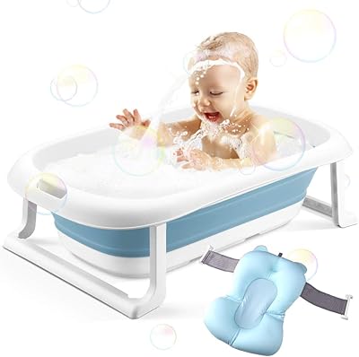 Beauwaf inflatable bathtub, baby foldable bathtub, foldable bathtub for newborn with pillow for 1-2 years blue.. Shop from anywhere in Nigeria with DIAYTAR's extensive selection and budget-friendly shipping options.