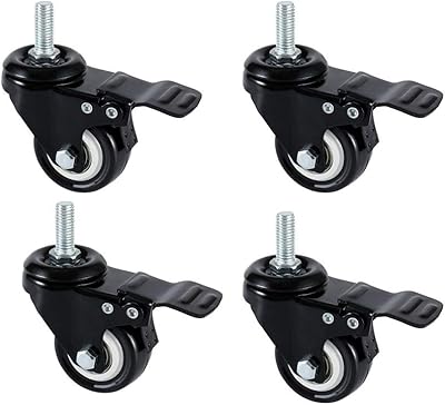 Honorbuy Robust pivoting wheels with brake, double locking replacement wheels for industrial trailer, home furniture, office table cabinet (1.5 inch m8 rod).. DIAYTAR NIGERIA: Your trusted e-commerce partner with extensive product choices and affordable delivery.