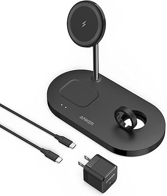 Anker 20 W wireless charger and charger, 533 wireless magnetic charger (3 in 1 support), 1.5 m USB-C cable, for iPhone series 14, AirPods 3/2/Pro, Apple Watch 1-6 (Watch Cable not included).. Discover the convenience of DIAYTAR NIGERIA's vast product range delivered affordably in 5-8 days.