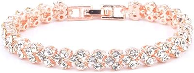 Simple Roman bracelet in crystal dotted with diamonds for women and girls - gold.. DIAYTAR Nigeria: Great value, fast delivery, and endless options.