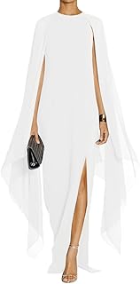 Elegant and formal evening dress with wide and wide sleeves for women with a robe, white 2, xxl.. Shop with purpose at DIAYTAR NIGERIA, where your money goes further and delivery is always prompt.