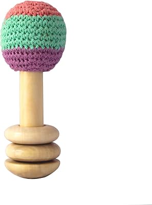 Shomey - Handmade crochet wooden rattle, dentition toy and montessori style nose, natural wood and beeswax - 6 years old and more (pastel colors).. Shop with ease at DIAYTAR NIGERIA, Nigeria's premier e-commerce platform offering budget-friendly shipping.