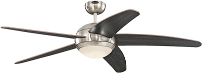 Westinghouse Lighting Pendan 72068 Interior ceiling fan with five blades, 132 cm, satin chrome with hammered finishes, LED lighting kit with variable intensity with frosted opal glass, metal, 55.. Easy checkout, quick delivery — shop now on DIAYTAR Nigeria.