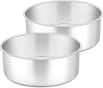 8-inch on-the-cooky cake mold, deep round stainless steel cake molds, set of 2-layer cake molds for cooking high wedding, birthday and Christmas cakes, robust and without leakage, mirror finish and washable in the dishwasher.. Order today, receive this week — shopping with DIAYTAR Nigeria is that simple.