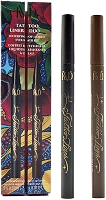 Kat Von D KVD Beauty Tattoo Liner Waterproof Liquid Holiday Holiday Gift Box Impermeable Liquid Eyeliner :: Eyeliners Impermeable Liquid Tattoo Liner in Trooper Black and Mad Max Brown.. From daily deals to exclusive products — DIAYTAR Nigeria has you covered.