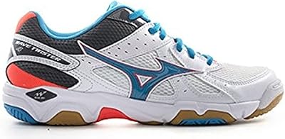 Volleyball shoes Mizuno V1GC157084 Wave Twister for women, white/atomic blue.. No more overpriced stores — DIAYTAR Nigeria brings the best to your door.