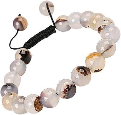 Unisex adjustable bracelet in more dense and crystal natural agate stone, 8 mm.. Discover endless possibilities with DIAYTAR NIGERIA's extensive product range and affordable shipping.