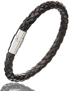 Leather bracelet for classic men's classic steel in black stainless steel, hand -woven neutral accessories, gift jewelry, leather, agate.. Discover why millions choose DIAYTAR for affordable online shopping with delivery in just 5-8 days.