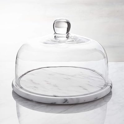 Lamac Crafts marble cake support with glass dome - round 32 cm.. DIAYTAR NIGERIA: Where shopping dreams come true with budget-friendly prices and nationwide shipping.