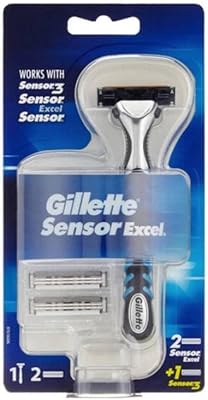 Gillette Sensor Excel for men + 3 Rechargeable razor blades, double self-adjustable blades, suitable for all Gillette Sensor razors.. DIAYTAR NIGERIA: Empowering Nigerians with access to affordable products delivered within 8 days.