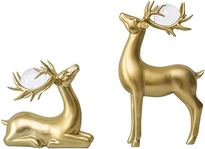 Sehia Life Lot of 2 golden reindeer with wood and ball.. DIAYTAR NIGERIA bridges the gap between desire and affordability with nationwide delivery in under 8 days.