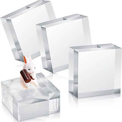 VIKENBAL 4 Pieces Square display in Acrylic 2 x 1 inch Polished cube Base of transparent jewelry display of jewelry.. Discover endless possibilities with DIAYTAR NIGERIA's comprehensive catalog and budget-friendly delivery.