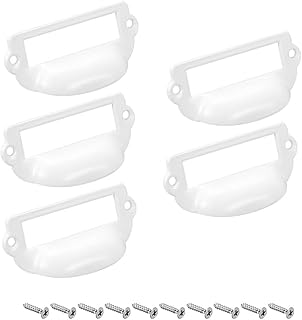 Drawing handles for source card holders, ancient zinc alloy drawer buttons for dresser cabinet, white 82x40 mm, pack of 5 screws.. Shop with purpose and save with DIAYTAR NIGERIA's extensive platform and nationwide delivery service.