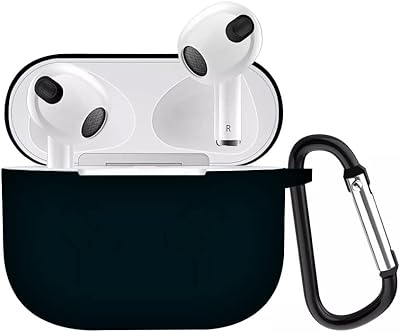 Margoun silicone shell with clip for airpods 3 2021 3rd generation (black).. DIAYTAR NIGERIA redefines convenience with our vast product selection and swift nationwide delivery.