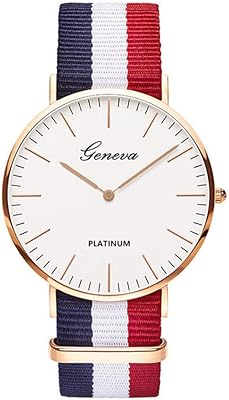 Watch with bracelet in Geneva fabric for men and women, relaxed sport mode, unique bracelet watch, quartz business watches.. Shop confidently with DIAYTAR NIGERIA, offering affordable prices and reliable delivery within a week.