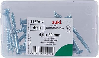 Zinc plated wood screws UAE (4 mm x 50 mm, 40 pieces).. Great deals and fast delivery — the DIAYTAR Nigeria guarantee.
