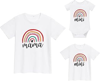 Set of matching mom and me matching clothes-Mini rainbow t-shirt for Mother's Day, Mother's Day and a family photo shoot.. Experience shopping satisfaction with DIAYTAR NIGERIA's vast selection and budget-friendly delivery options.