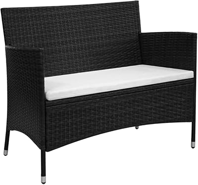 Vidaxl Garden Banc Outdoor Patio Patio Case Terrasse Balcony Balcony Chair Meubles With Poly Rattan Poly Cushion.. Shop smarter, not harder with DIAYTAR NIGERIA - thousands of products at your fingertips with affordable delivery.