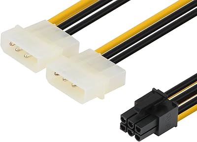Double D-CURVE® Molex 4-pin power cable Molex Male to Port Accessory 6 Female Pins to Video Graphics Power supply (1).. DIAYTAR NIGERIA brings affordable products to every doorstep with our reliable 5-8 day shipping.
