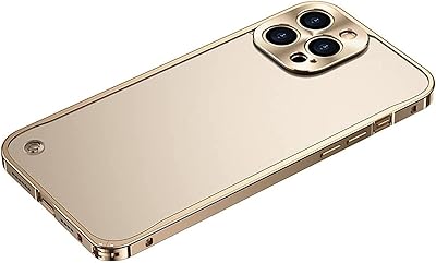 Shock resistant mobile phone case with metal frame for iPhone 12 pro max (gold).. Shop the smart way with DIAYTAR NIGERIA's extensive selection and budget-friendly nationwide delivery.