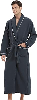 The White Shop Embarrassed Peignoir For Men with Passepoil - Light cotton, full length dress, Ultra Sweet Spa Night Shirt - Woven robe with embossed pattern, gray.. Shop with purpose at DIAYTAR NIGERIA, where your money goes further and delivery is always prompt.