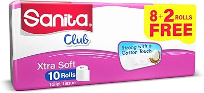 Sanita Club toilet paper, batch of 10, 200 sheets, TT1024p01.. Discover endless possibilities with DIAYTAR NIGERIA's comprehensive catalog and budget-friendly delivery.