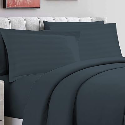 Oxford pillowcases striped 100 % taupe gray cotton lot of 2 combed pillowcases.. DIAYTAR NIGERIA connects you with thousands of products at competitive prices, delivered within a week.