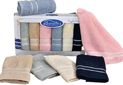 Set of 6 cotton cotton towels sponge Banotix Size 33 x 33 cm - 550 GSM soft and absorbent | superior quality ideal for daily use | Perfect for 100 % cotton hotels and spas made in Egypt.. Discover the perfect balance of selection and value with DIAYTAR NIGERIA's nationwide delivery service.