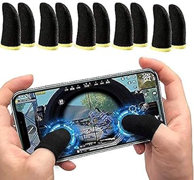 Duetmi non-slip non-transpiration Professional tactile screen Anti-slip Thumb sleeve compatible with PUBG, COD, Free Fire Play gloves for mobile phone composed of rare material (5 pairs).. For everyday items and more, trust DIAYTAR Nigeria.
