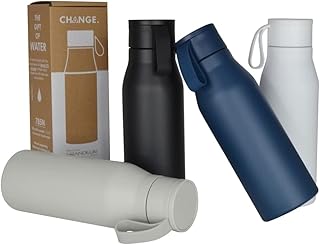 Luxury stainless steel water bottle Hans Larsen | Bottle of water insulated without BPA for hot and cold drinks with strap - 600 ml (white).. Shop confidently on DIAYTAR Nigeria — everything you need, delivered quickly.