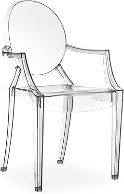 Ghost dining chair in modern transparent acrylic, transparent armchair with armrests for dining room, living room, dining room, balcony, garden.. Shop like never before with DIAYTAR NIGERIA's comprehensive marketplace and budget-friendly shipping.