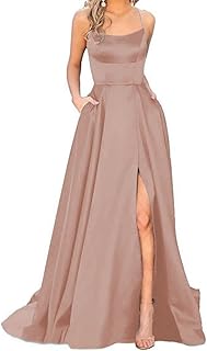2021 Long formal evening dresses in satin with spaghetti strap for women with pockets.. The smarter way to shop online in Nigeria is through DIAYTAR Nigeria.