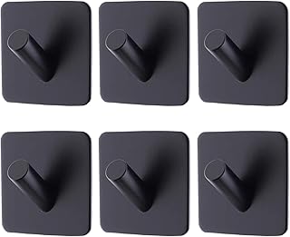 WMQL black WMQL hooks in 304 stainless steel, waterproof stainless steel adhesive hooks to hang the kitchen, the bathroom, the house - pack of 6.. DIAYTAR NIGERIA: Your partner in affordable online retail with reliable shipping across Nigeria.