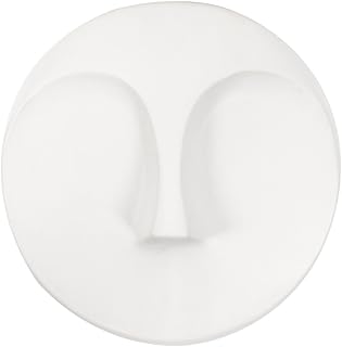 Decorative wall sculpture with round face Howard Elliott, 10 "x 10", matt white.. DIAYTAR NIGERIA: Connecting Nigerians with their needs through our affordable and diverse marketplace.