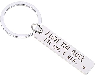Swimis i love you more the end I win couple keychain in stainless steel for boyfriends, girlfriend, husband and wife, gifts in silver.. Discover endless shopping possibilities at DIAYTAR NIGERIA, with budget-friendly prices and reliable delivery.